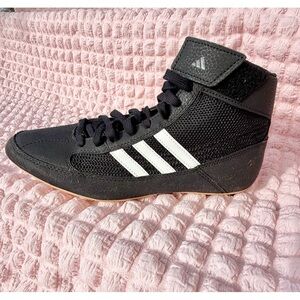 Men's Size 6.5 Adidas HVC 2 Wrestling Shoes NWT - Black/White/Gum - Gym/ Boxing